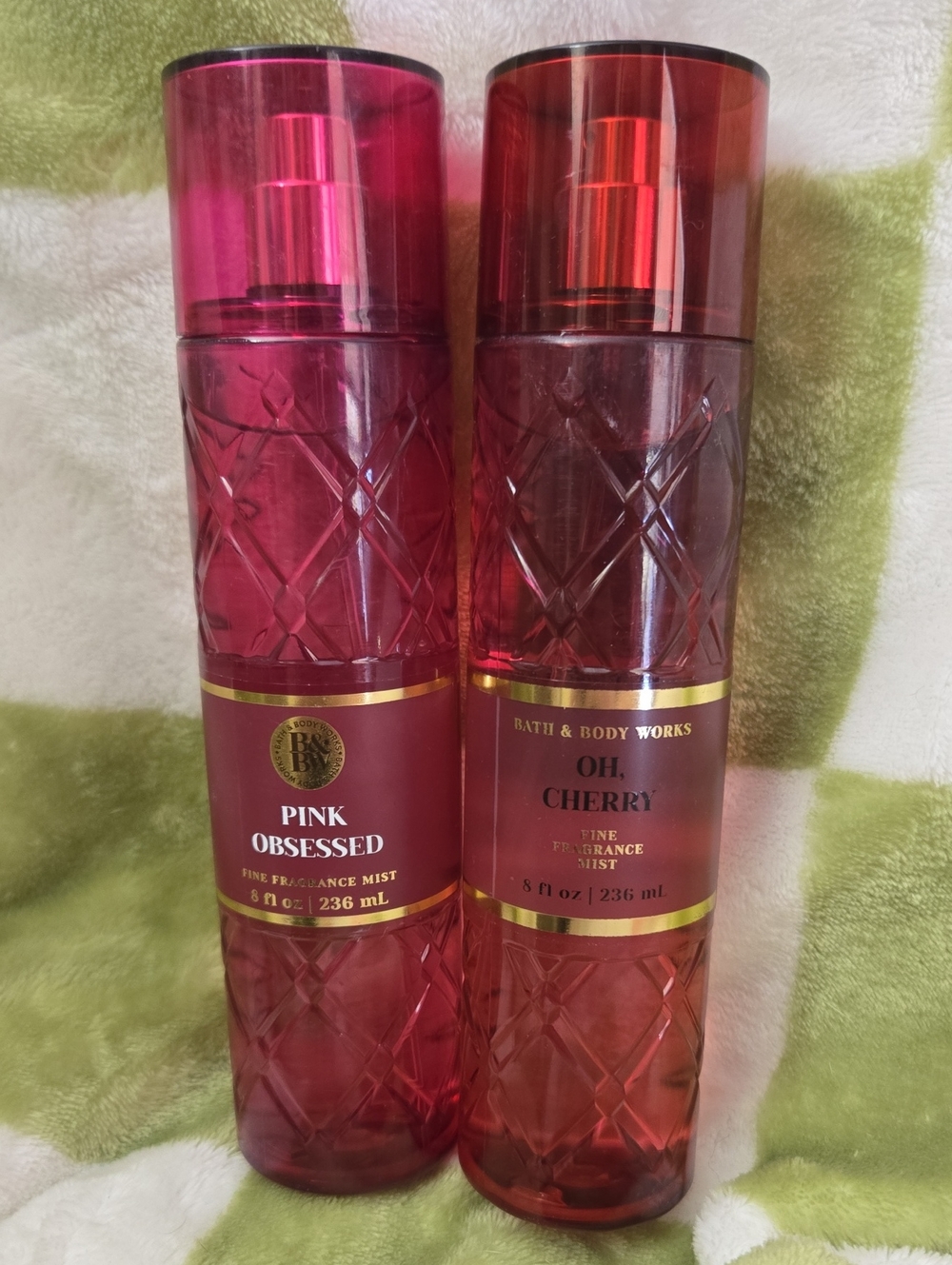 Qty 2 - Bath & Body Works Pink Obsessed & Oh, Cherry Duo Fragrance mist